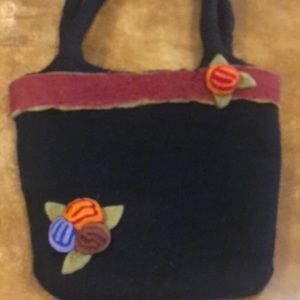 Rising Tide woolen felt bag Handmade in Nepal